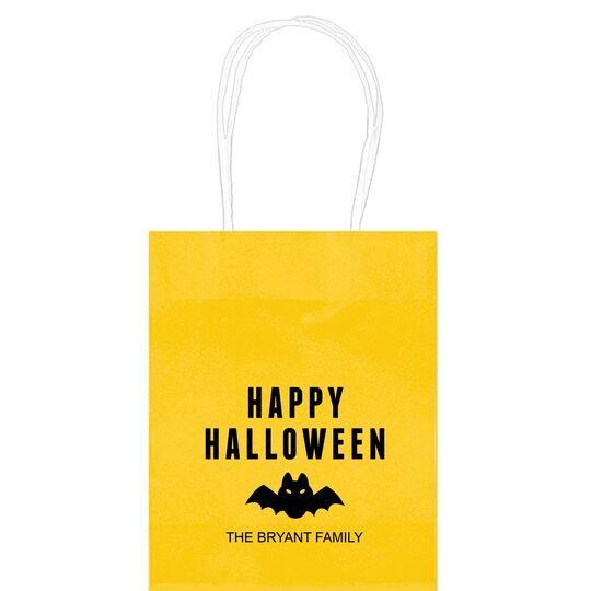 Happy Halloween Bat Mini Twisted Handled Bags